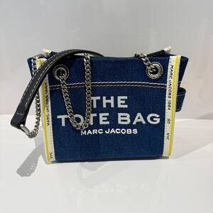 Marc Jacobs The Denim Chain Crossbody Tote Bag - Dark Wash 2F4HCR016H05